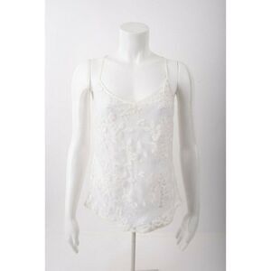 E by Eloise Anthropologie Womans Blouse Top Shirt Camisole S White Floral Lace